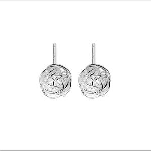 Silver Plated Wrap Silver Wire Stud Earrings